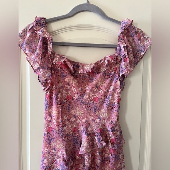 NWT Lush Brand Orchid Pink Floral Long Dress Women’s Size Small - Picture 5 of 16